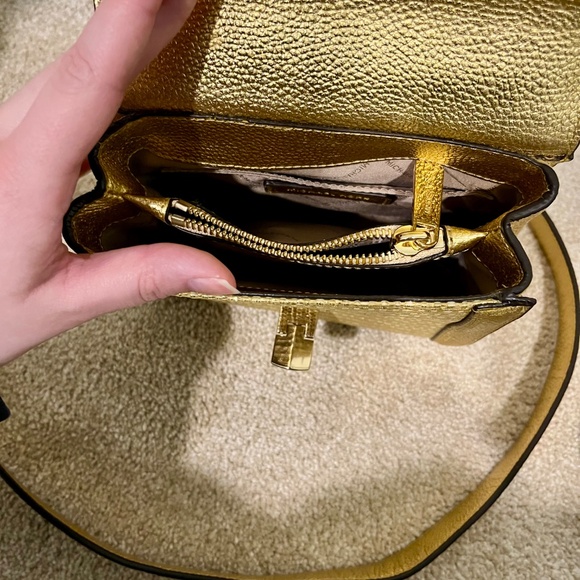 Michael Kors Mini Gold Crossbody Bag with Floral Appliqué - Picture 5 of 5